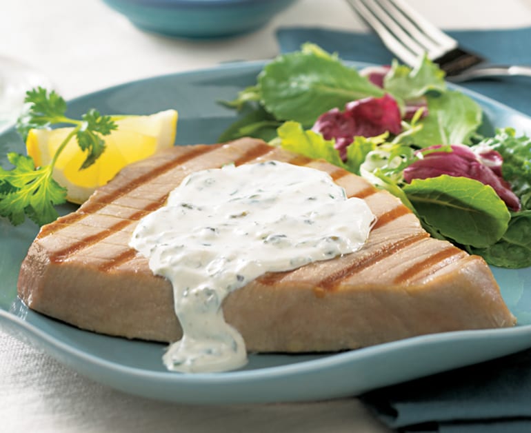 Grilled Tuna With Cilantro Cream Sauce Recipe Daisy Brand