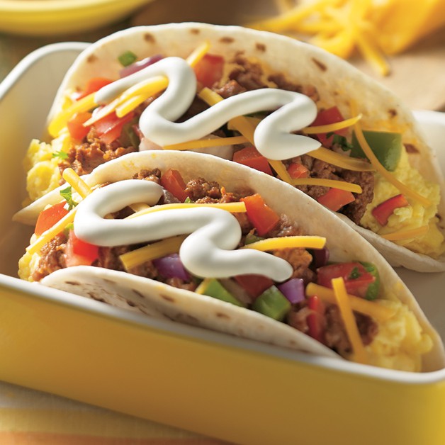 Hearty Breakfast Tacos - Daisy Brand - Sour Cream & Cottage Cheese