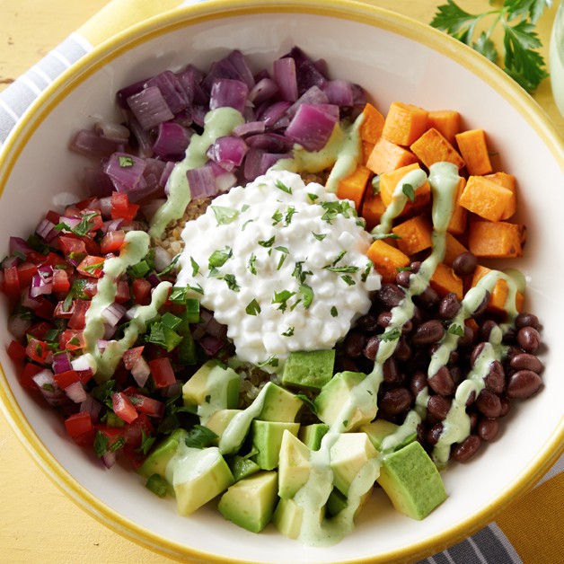 Sweet Potato and Black Bean Bowl Daisy Brand Sour Cream & Cottage