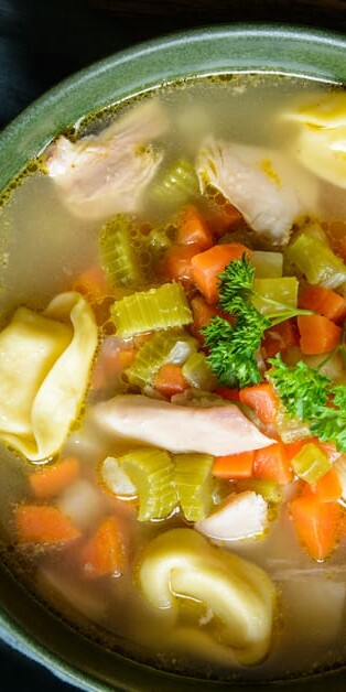 Chicken tortellini soup