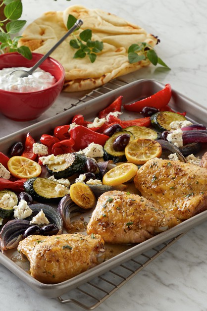 Greek Chicken Sheet Pan Dinner - Daisy Brand - Sour Cream & Cottage Cheese