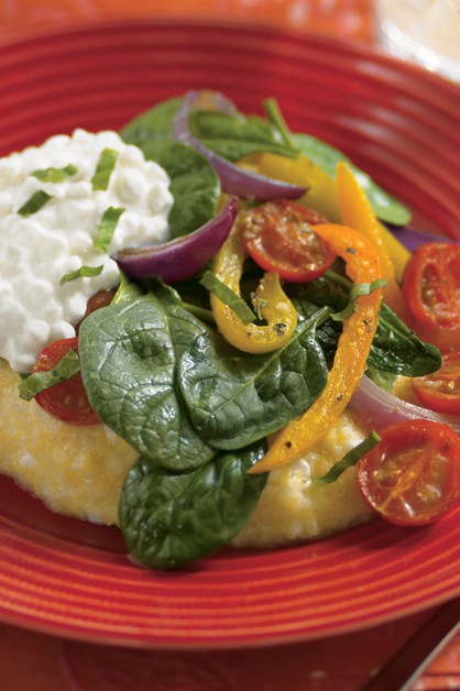 Polenta with Cheese and Greens - Daisy Brand - Sour Cream & Cottage Cheese