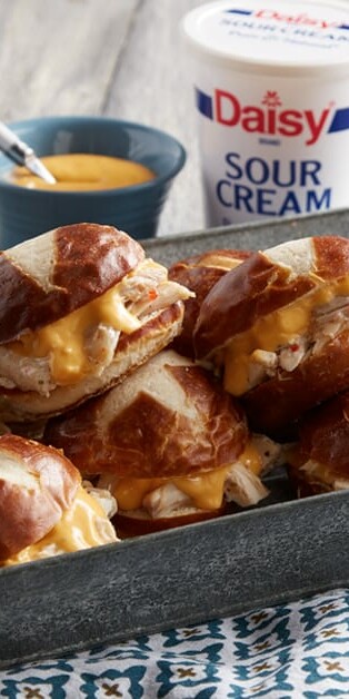 Pretzel bun sliders