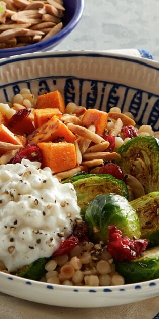 Warm Winter Veggie Bowl With Cottage Cheese