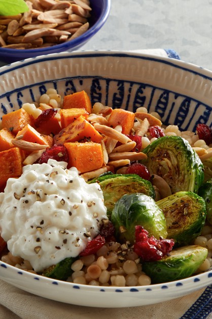 Warm Winter Veggie Bowl With Cottage Cheese