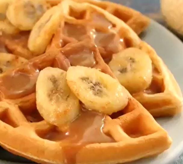 Bananas Foster Belgian Waffles Recipe