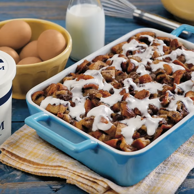 Frosted Cinnamon Roll Bake Daisy Brand Sour Cream Cottage Cheese