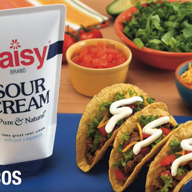 Beef Tacos Daisy Brand Sour Cream & Cottage Cheese