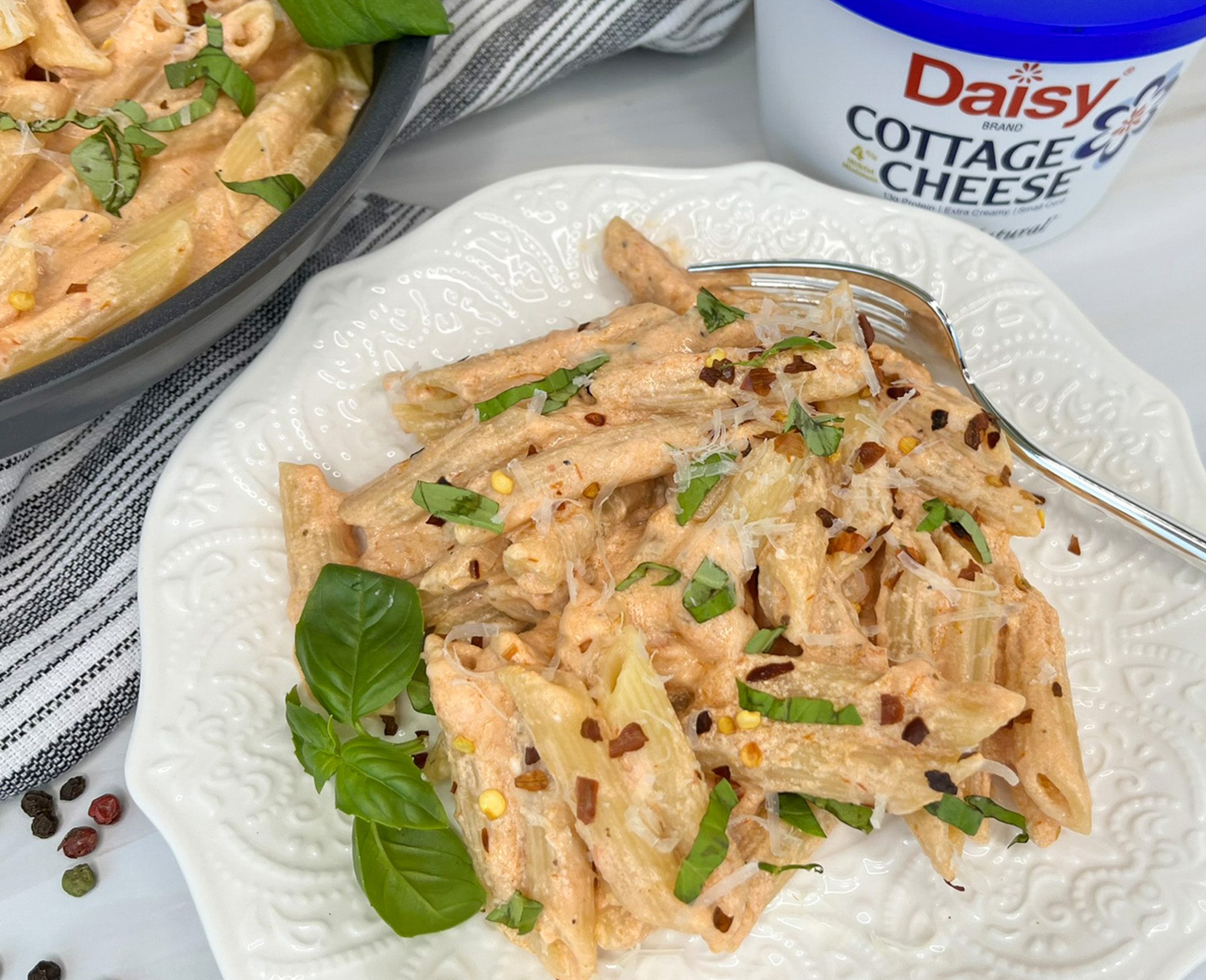 Click to open Pasta with Cheesy Vodka Sauce recipe