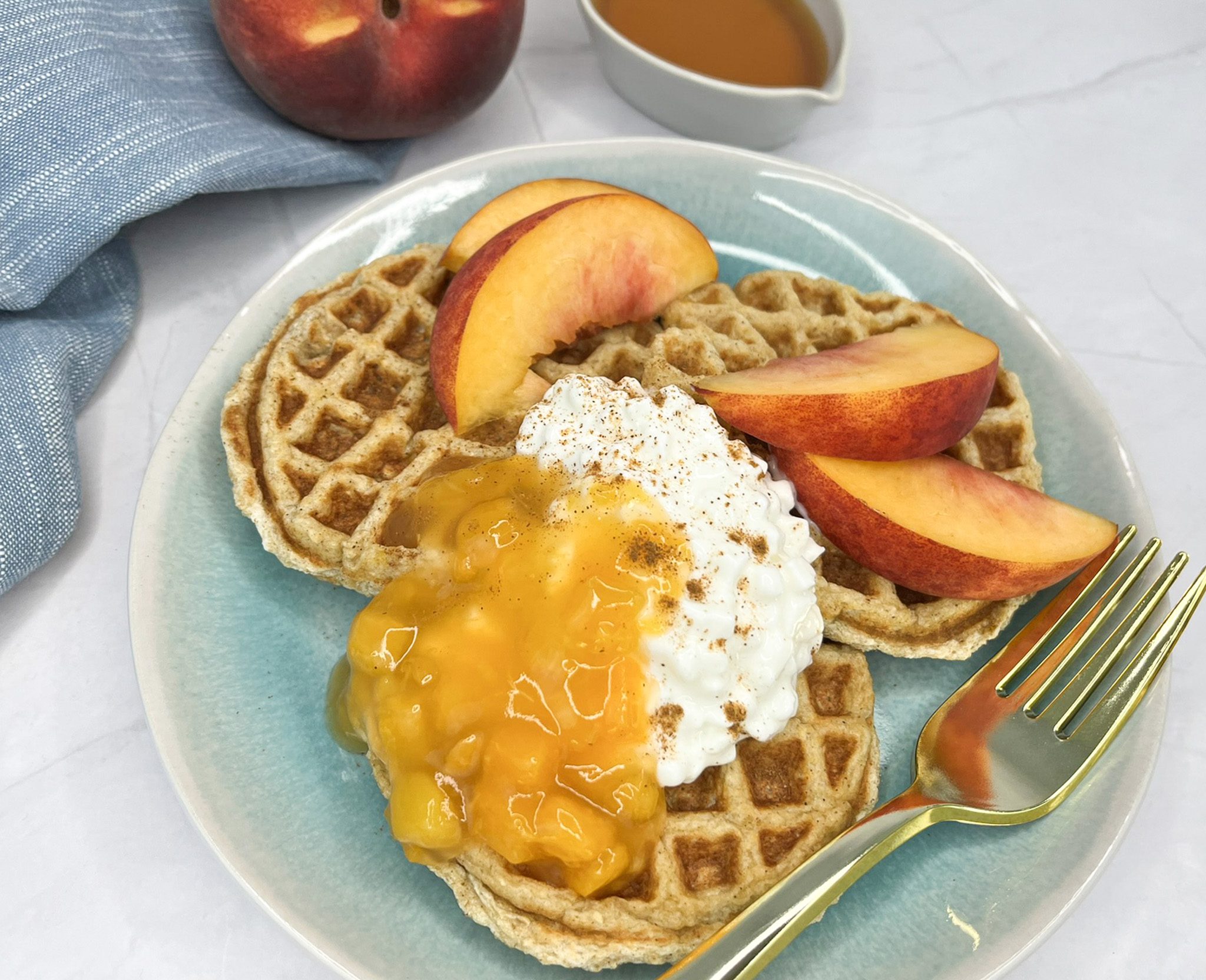 Cinnamon-Peach Blender Waffles slider image 3